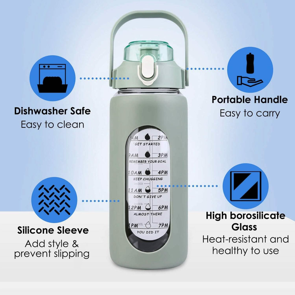Hydration Goal Water Bottle with Time Markers