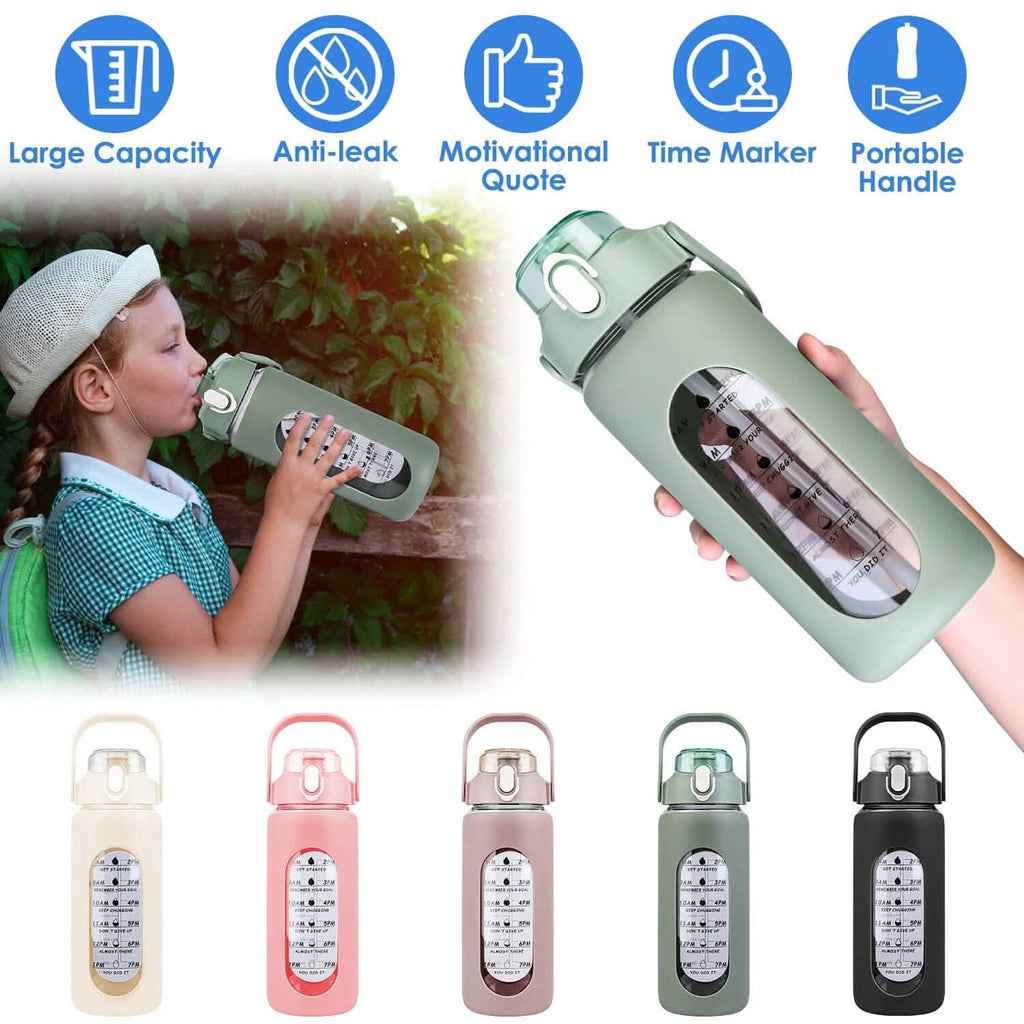 Hydration Goal Water Bottle with Time Markers