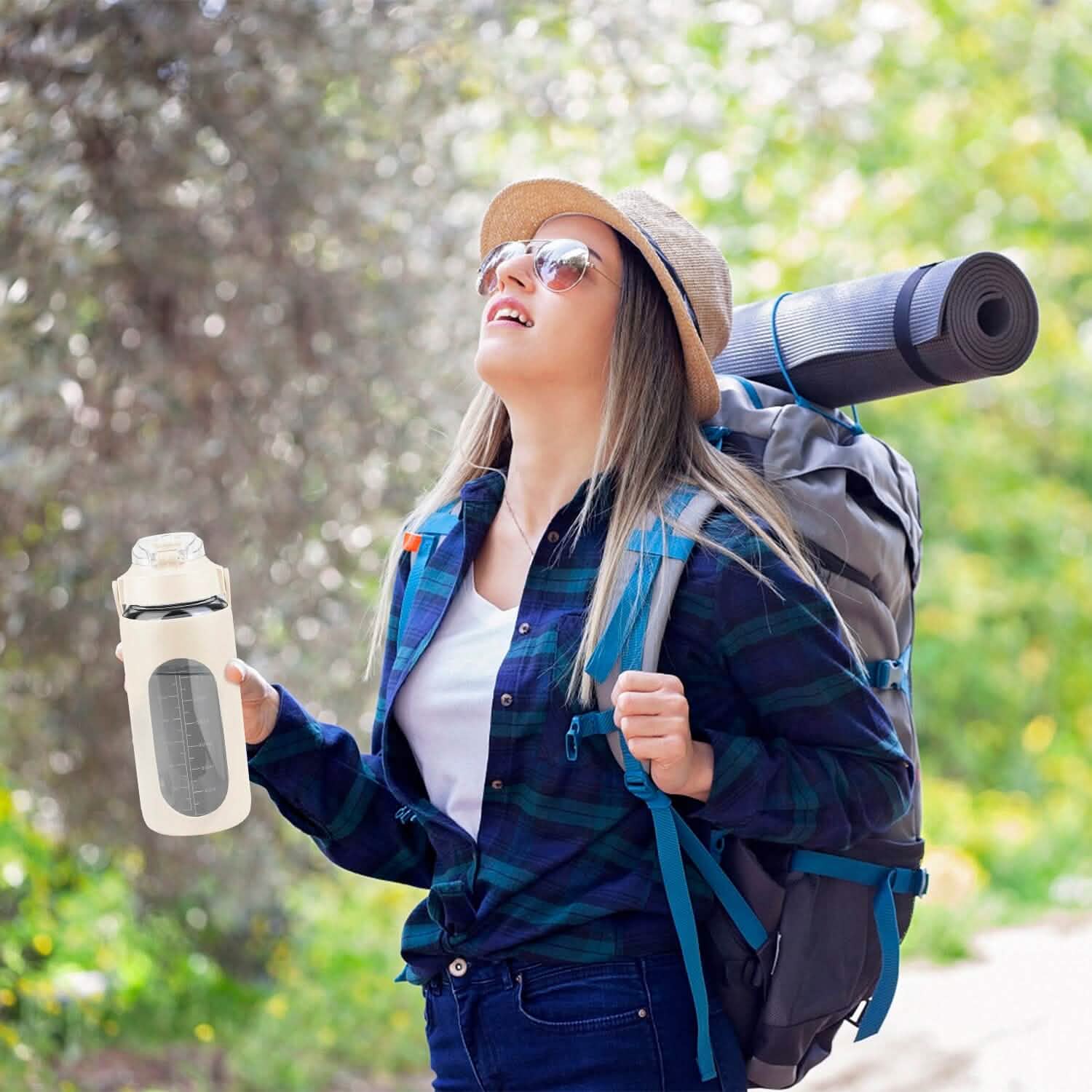 Hydration Goal Water Bottle with Time Markers