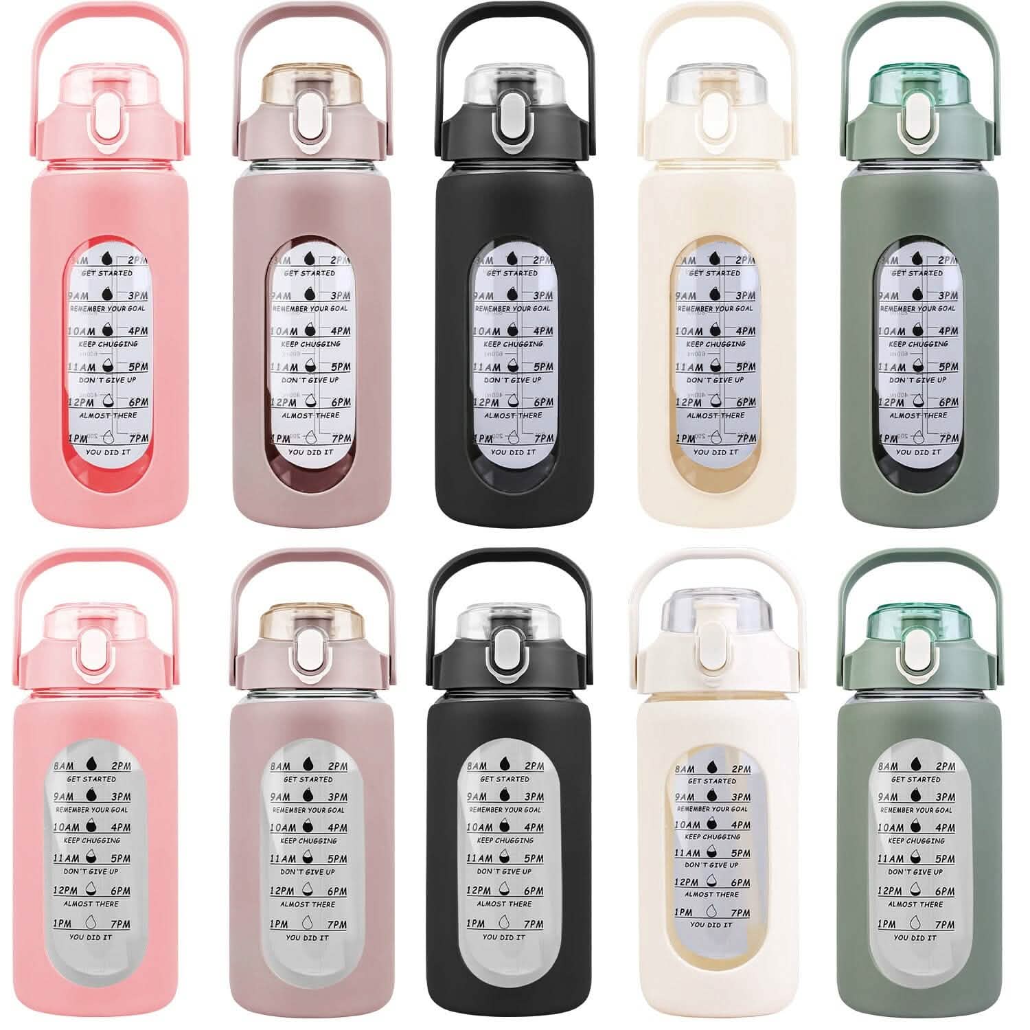 Hydration Goal Water Bottle with Time Markers