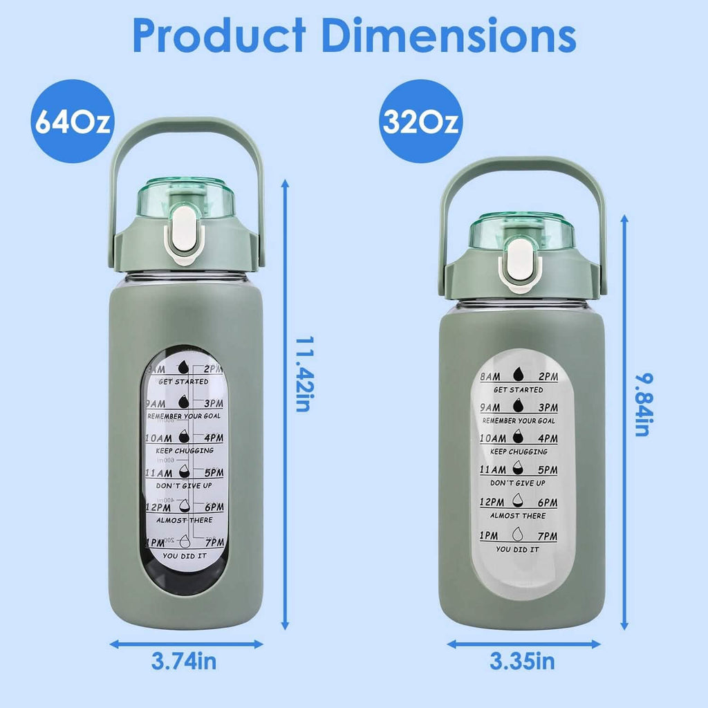 Hydration Goal Water Bottle with Time Markers
