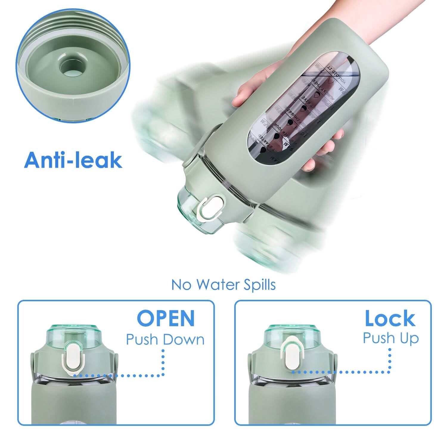 Hydration Goal Water Bottle with Time Markers